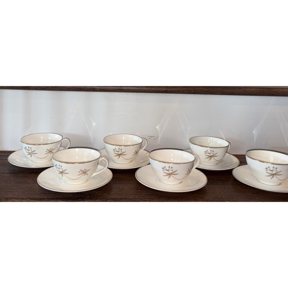 6 Cup & Saucer Sets Royal Doulton "Auriel H4942"